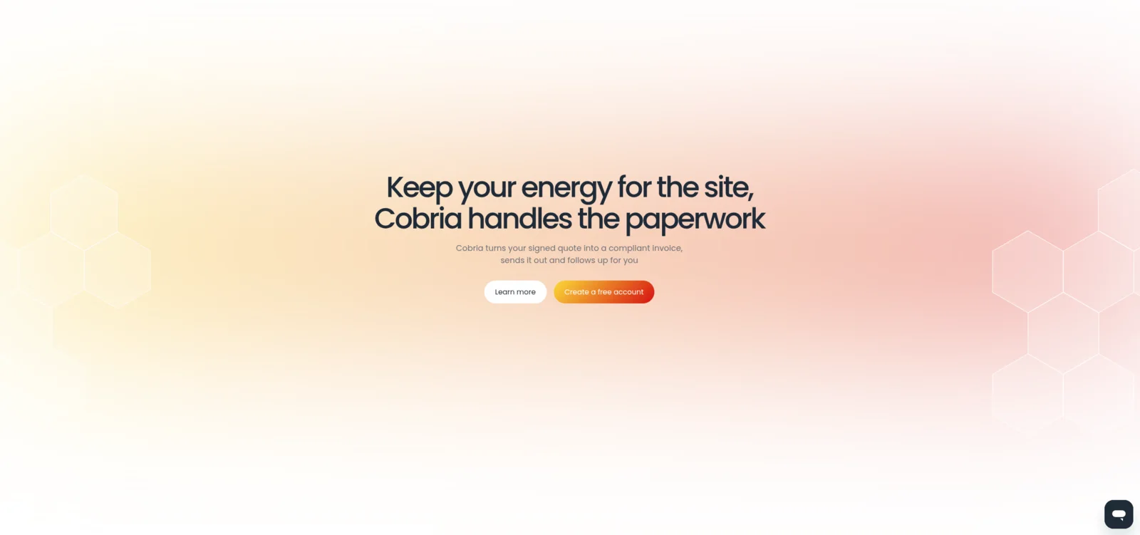 Interface du projet Cobria
